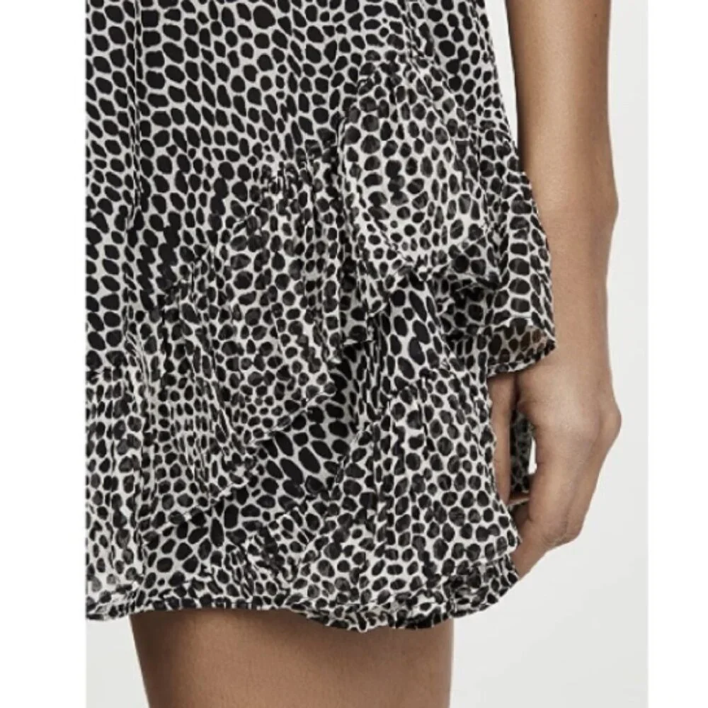 Ramy Brook BITSY 100% Silk Black & White Polka Dot Sleeveless Drop Waist Dress - Picture 2 of 16